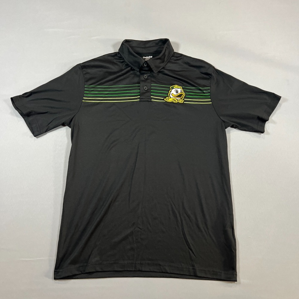Oregon Ducks Football Team Polo Shirt Mens Medium Black Captivating Apparel NCAA